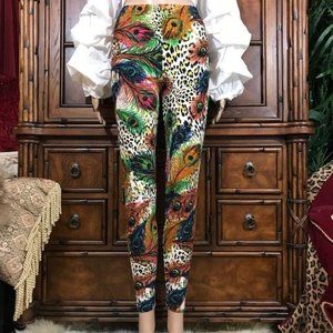 Conceited Premium High Waist Peacock Multi Legging